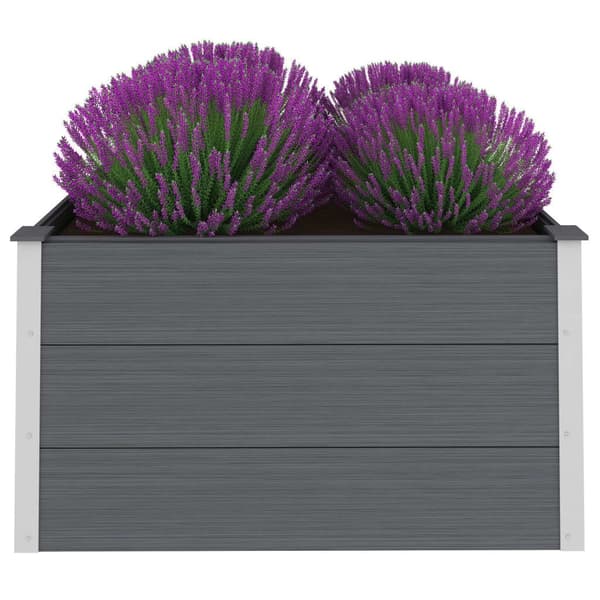 vidaXL Odlingslåda WPC 100x100x54 cm grå grå