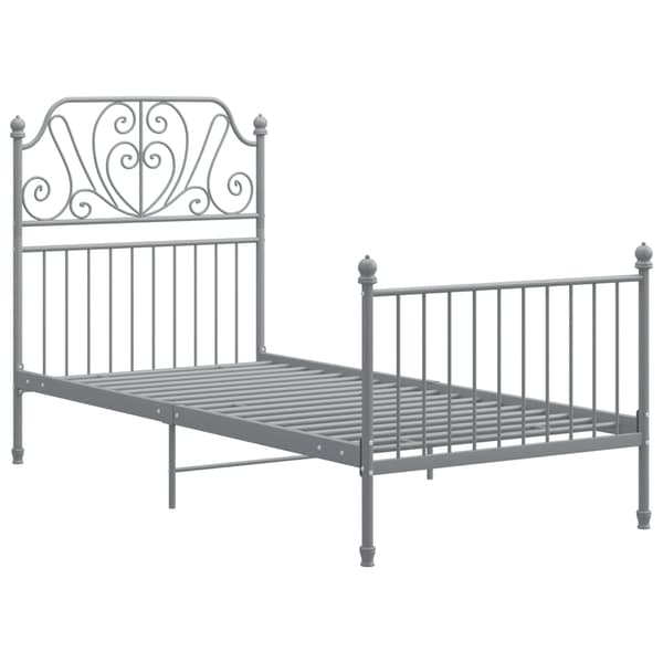 vidaXL Sängram grå metall 100x200 cm grå