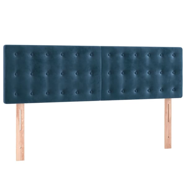 vidaXL Ramsäng med madrass mörkblå 140x200 cm sammet Blå