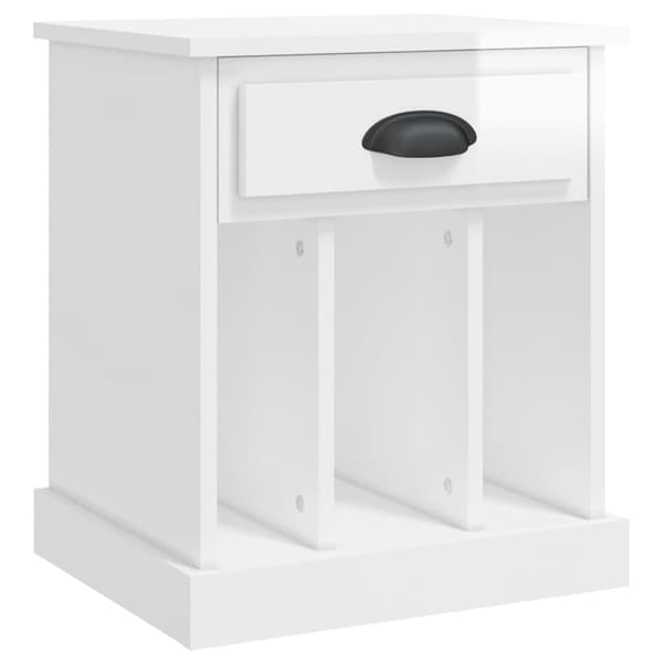 vidaXL Sängbord 2 st vit högglans 43x36x50 cm Vit