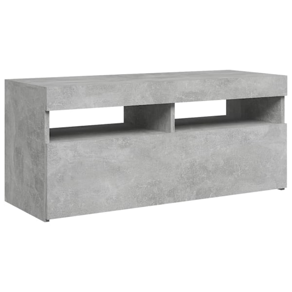 vidaXL TV-bänk med LED-belysning betonggrå 90x35x40 cm grå