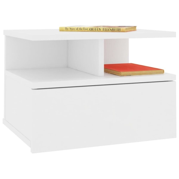 vidaXL Svävande sängbord vit 40x31x27 cm konstruerat trä Vit