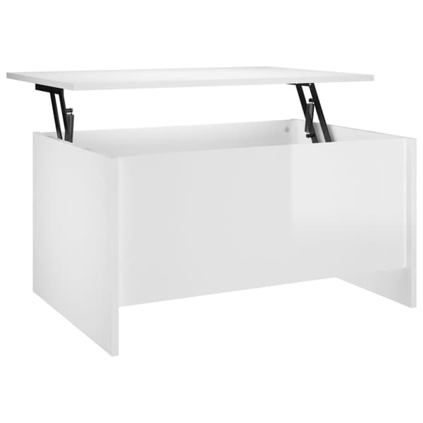 vidaXL Soffbord vit högglans 80x55,5x41,5 cm konstruerat trä Vit