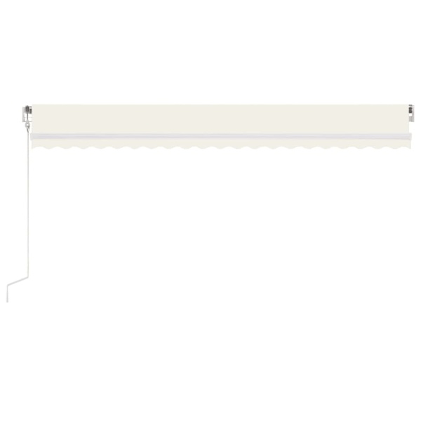 vidaXL Automatisk markis med vindsensor & LED 500x350 cm gräddvit Creme