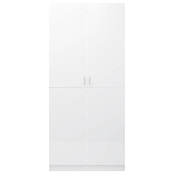 vidaXL Garderob vit högglans 80x52x180 cm konstruerat trä Vit