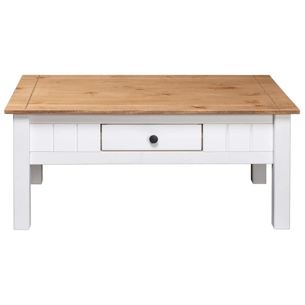 vidaXL Soffbord vit 100x60x45 cm massiv furu panama Vit