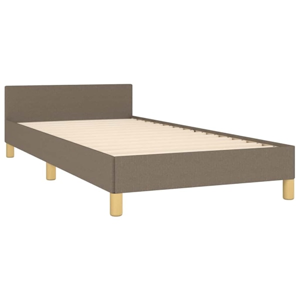 vidaXL Sängram med huvudgavel utan madrass taupe 80x200 cm tyg Taupe