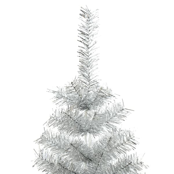 vidaXL Plastgran med fot silver 210 cm PET Silver