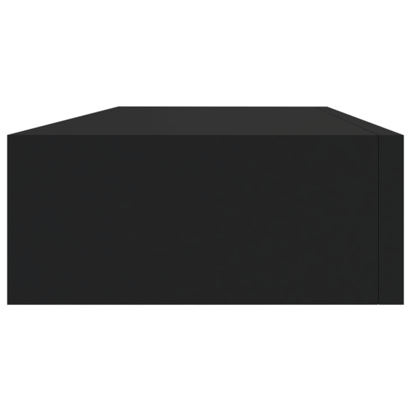 vidaXL Väggmonterad låda svart 60x23,5x10 cm MDF Svart