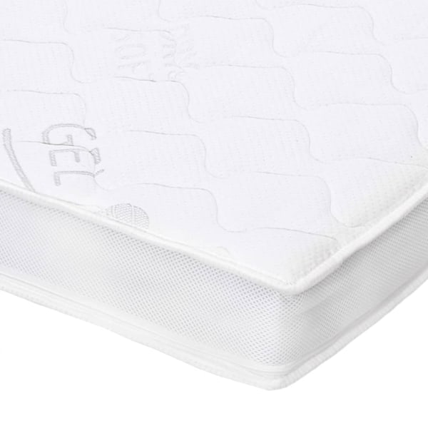 vidaXL Bäddmadrass 180x200 cm gelskum 7 cm Vit