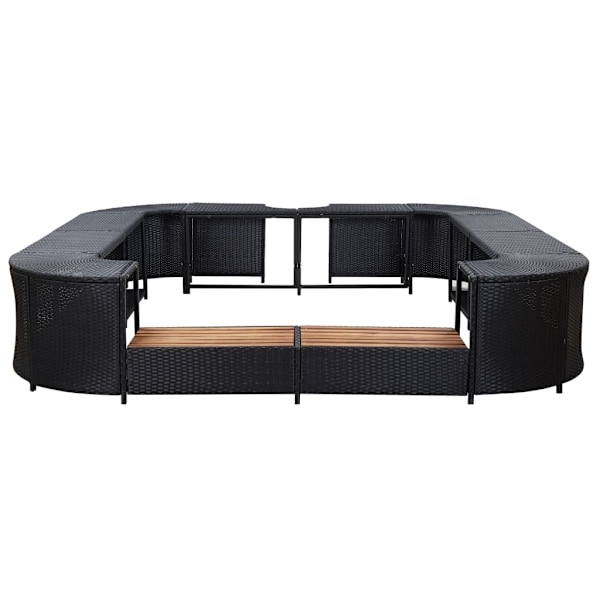 vidaXL Fyrkantig poolkant svart 268 x 268 x 55 cm konstrotting Svart