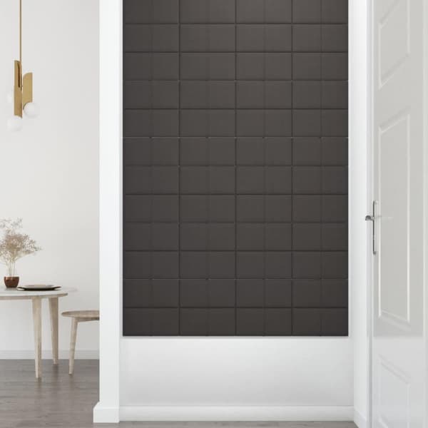 vidaXL Väggpaneler 12 st mörkgrå 30x15 cm tyg 0,54 m² Grå