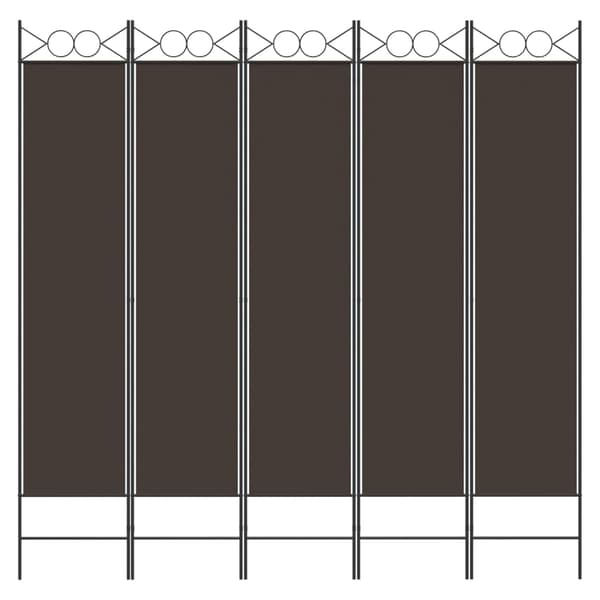 vidaXL Rumsavdelare 5 paneler brun 200x200 cm tyg Brun