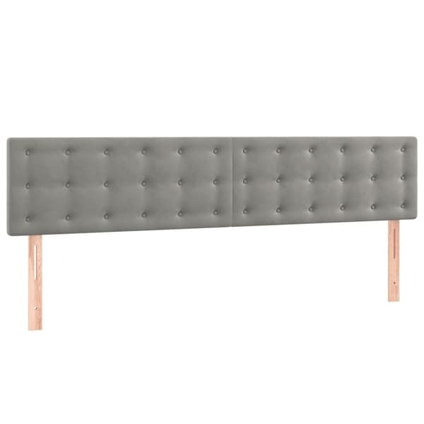 vidaXL Ramsäng med madrass ljusgrå 180x200 cm sammet Grå