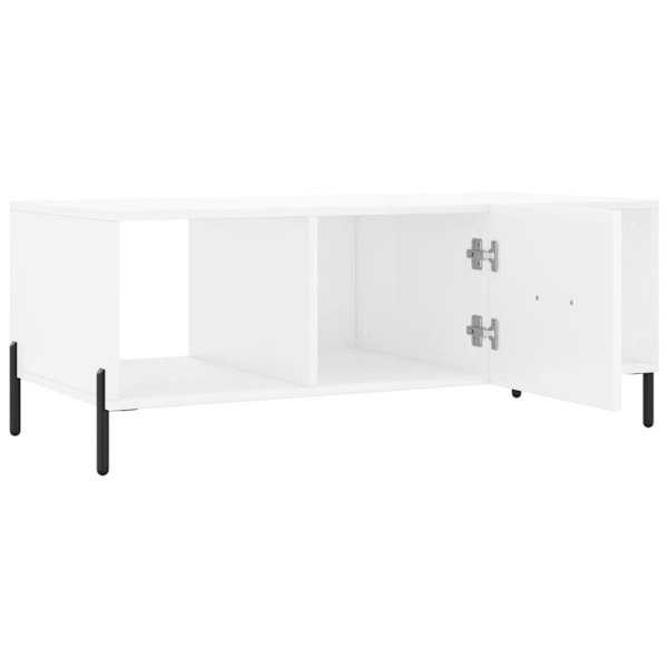 vidaXL Soffbord vit högglans 102x50x40 cm konstruerat trä Vit