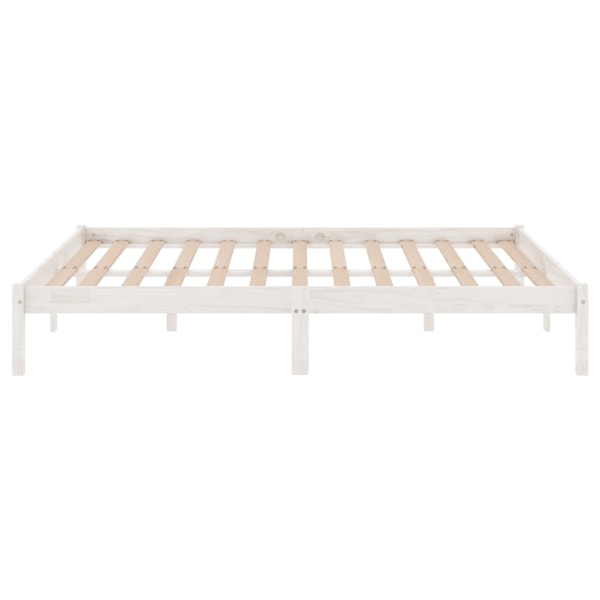 vidaXL Sängram vit massivt trä 150x200 cm Vit