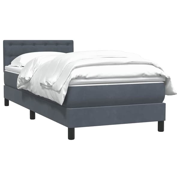 vidaXL Ramsäng med madrass mörkgrå 80x220 cm sammet Grå
