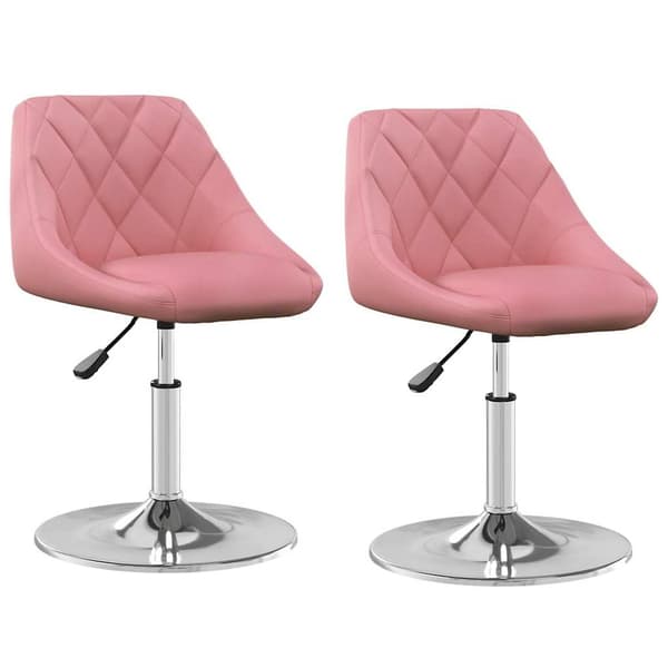 vidaXL Snurrbara matstolar 2 st rosa sammet Rosa