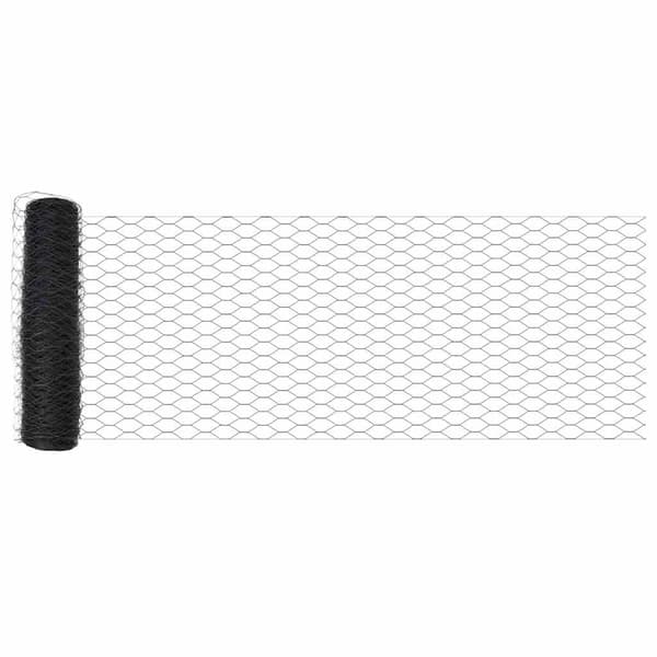 vidaXL Hexagonalt staket markfäste 100 x 0,6 m PVC-belagda stål Grå Grå