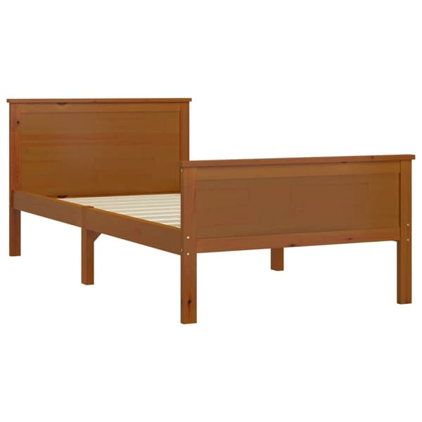 vidaXL Sängram honungsbrun massiv furu 100x200 cm Brun