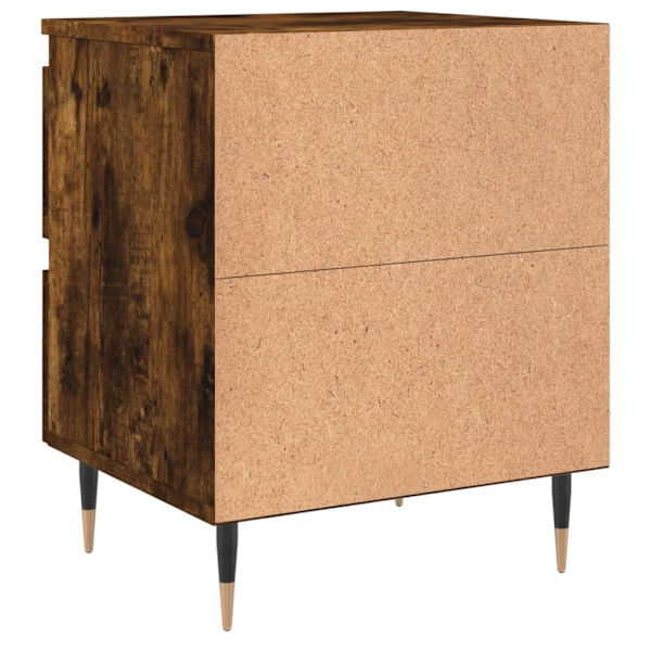 vidaXL Sängbord 2 st rökfärgad ek 40x35x50 cm konstruerat trä Brun