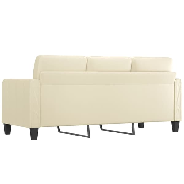 vidaXL 3-sitssoffa gräddvit 180 cm konstläder Kräm