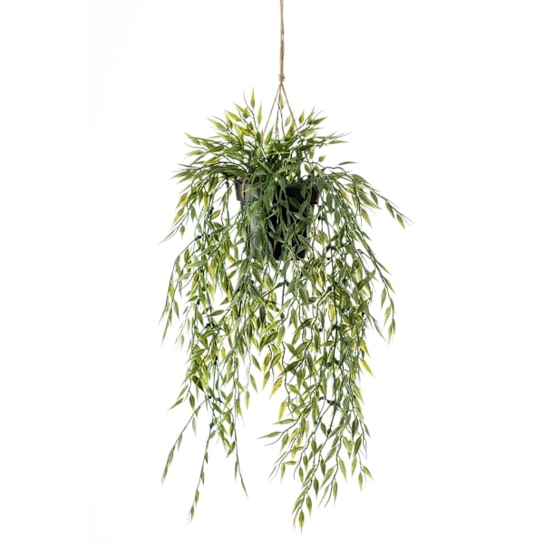 Emerald Konstväxt bambu i kruka hängande 50 cm Grön