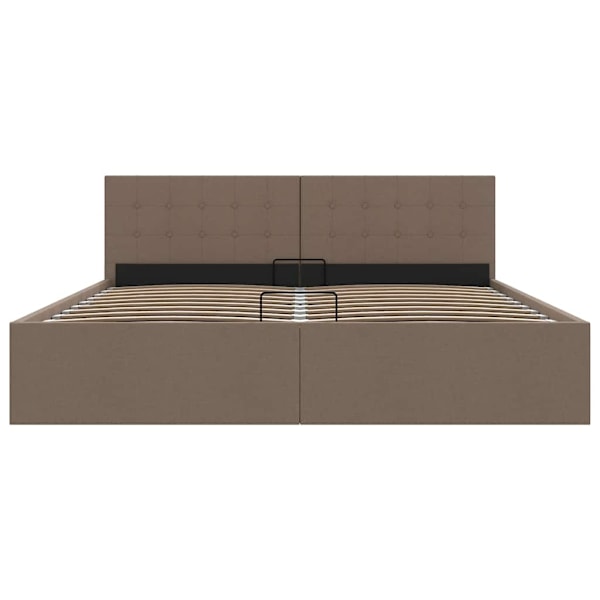vidaXL Sängram hydraulisk förvaring utan madrass taupe 180x200 cm Taupe