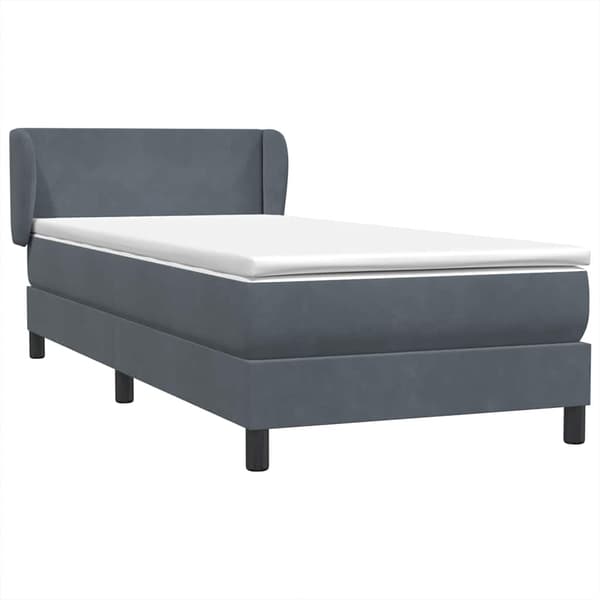 vidaXL Ramsäng med madrass mörkgrå 80x210 cm sammet Grå