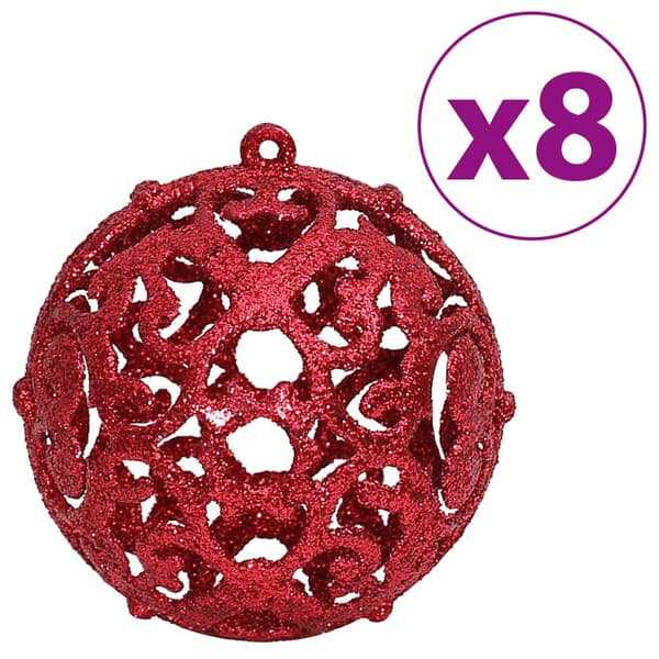 vidaXL Julgranskulor 100 st vinröd 3/4/6 cm Röd