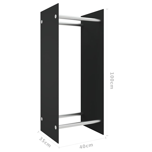 vidaXL Vedställ svart 40x35x100 cm härdat glas Svart