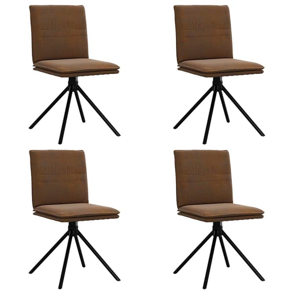 vidaXL Matstolar 4 st brun konstmocka Brun