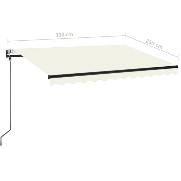 vidaXL Automatisk markis 350x250 cm gräddvit Creme