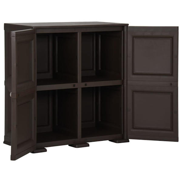 vidaXL Plastskåp 79x43x85,5 cm träimitation brun Brun