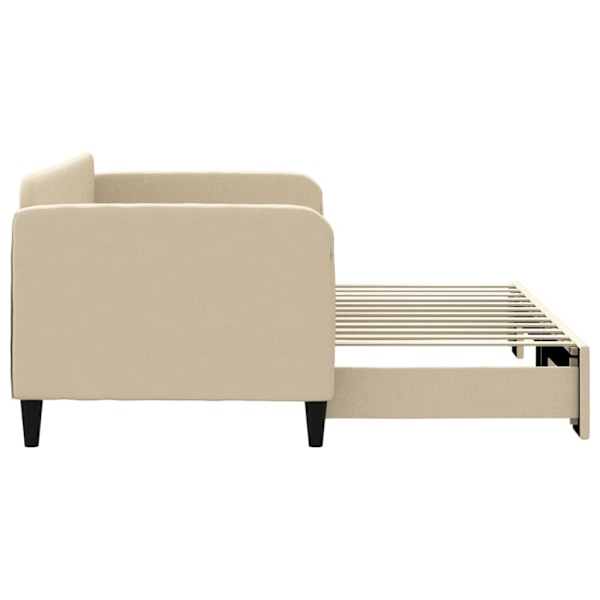 vidaXL Dagbädd utdragbar gräddvit 80x200 cm tyg Kräm