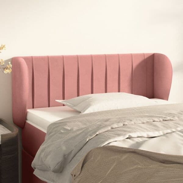 vidaXL Sänggavel med kanter rosa 83x23x78/88 cm sammet Rosa
