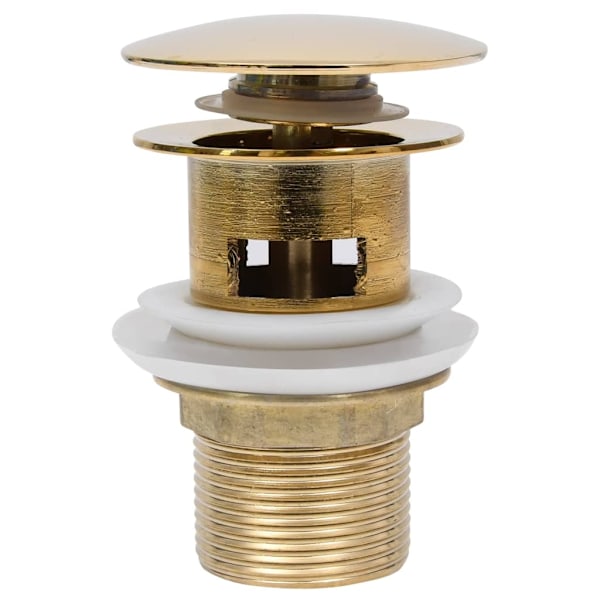 vidaXL Pop-up bottenventil med överflödesfunktion guld 6,4x6,4x9,1 cm Guld