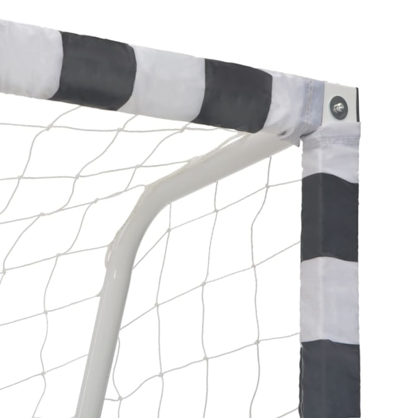 vidaXL Fotbollsmål 300x160x90 cm metall svart och vit Vit
