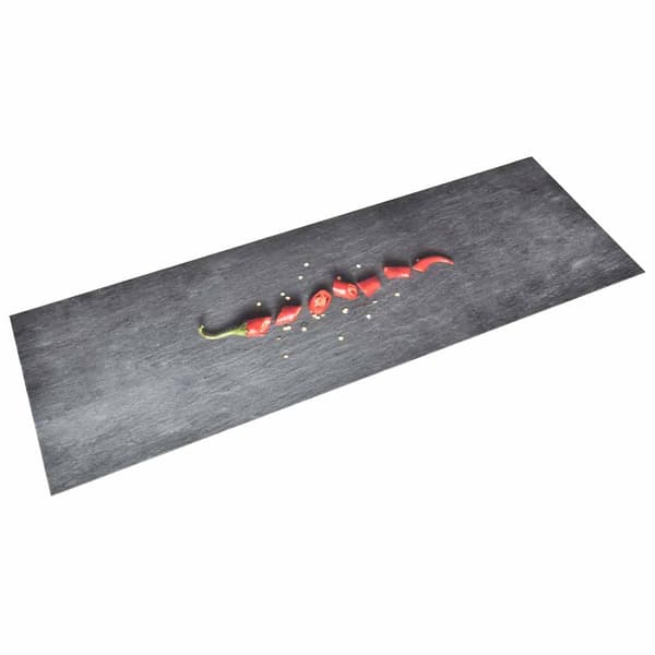 vidaXL Köksmatta maskintvättbar peppar 60x180 cm Svart