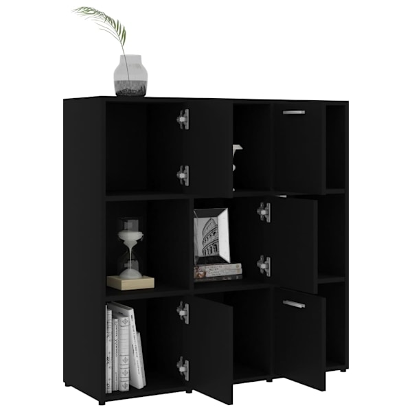 vidaXL Bokhylla svart 90x30x90 cm konstruerat trä Svart