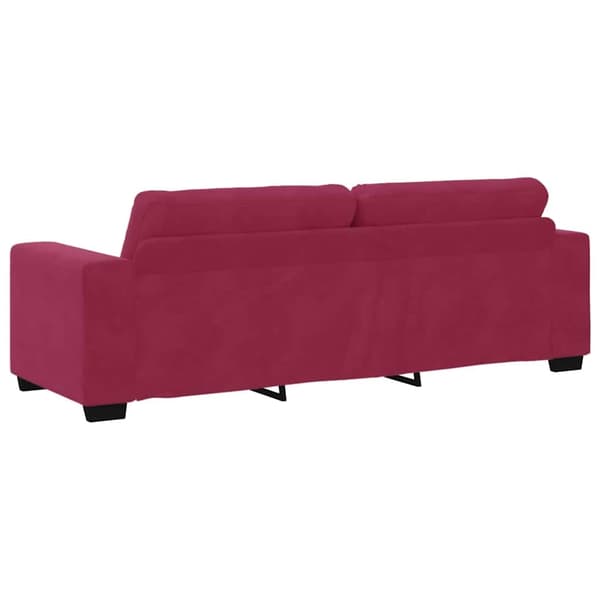 vidaXL Soffset 3 pcs Vind Röd 221 x 80 x 80 cm Sammet Röd