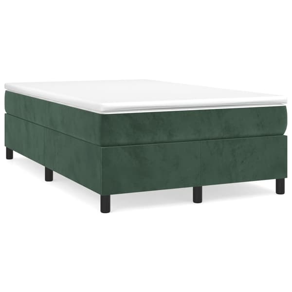 vidaXL Ramsäng med madrass mörkgrön 120x200 cm sammet Grön