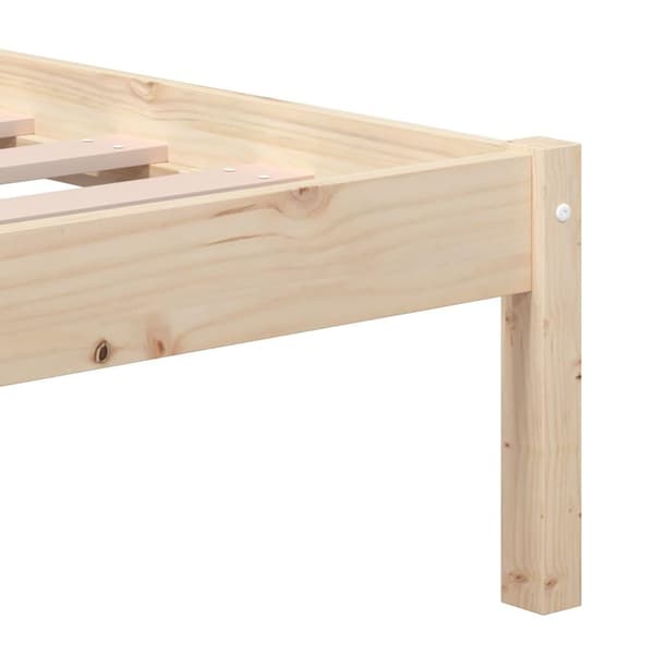 vidaXL Sängram massivt trä 150x200 cm Brun