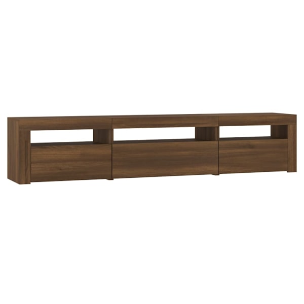 vidaXL Tv-bänk med LED-belysning brun ek 195x35x40 cm Brun