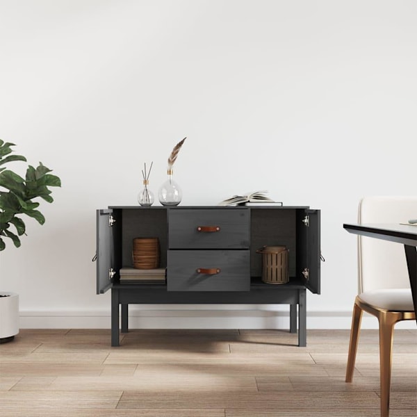 vidaXL Byrå grå 110x40x78 cm massiv furu Grå