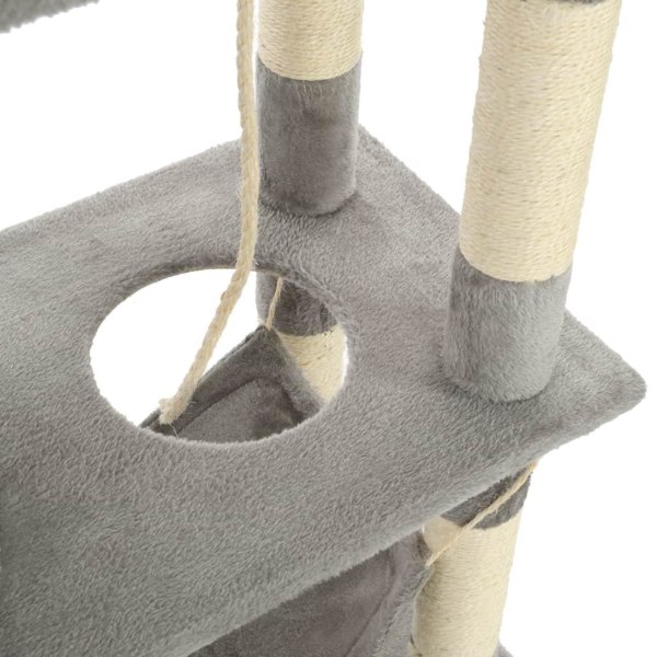 vidaXL Katt klösträd med klöspelare i sisal 140 cm grå grå