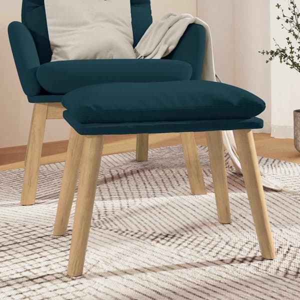 vidaXL Fotpall blå 45x29,5x35 cm sammet Blå