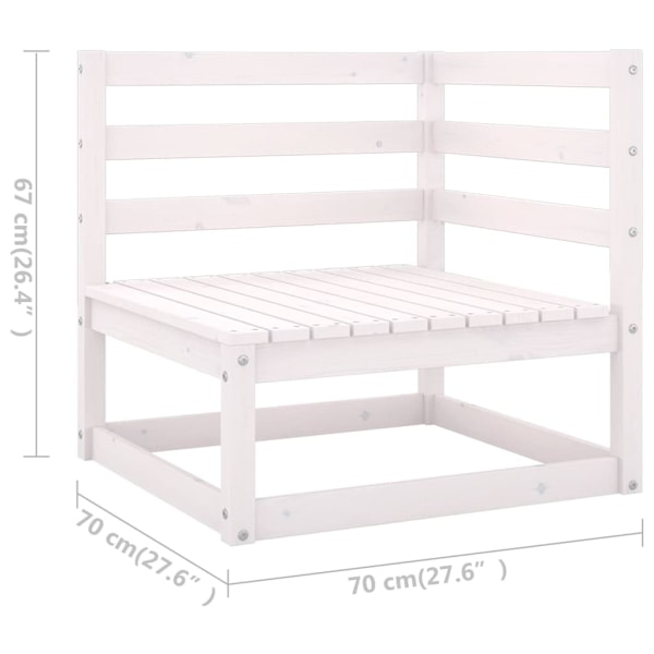 vidaXL Loungegrupp 8 delar vit massiv furu Vit