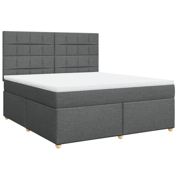 vidaXL Ramsäng med madrass mörkgrå 180x200 cm tyg Grå