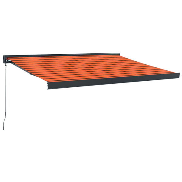 vidaXL Markis infällbar orange och brun 3,5x2,5 m tyg&aluminium Flerfärgsdesign
